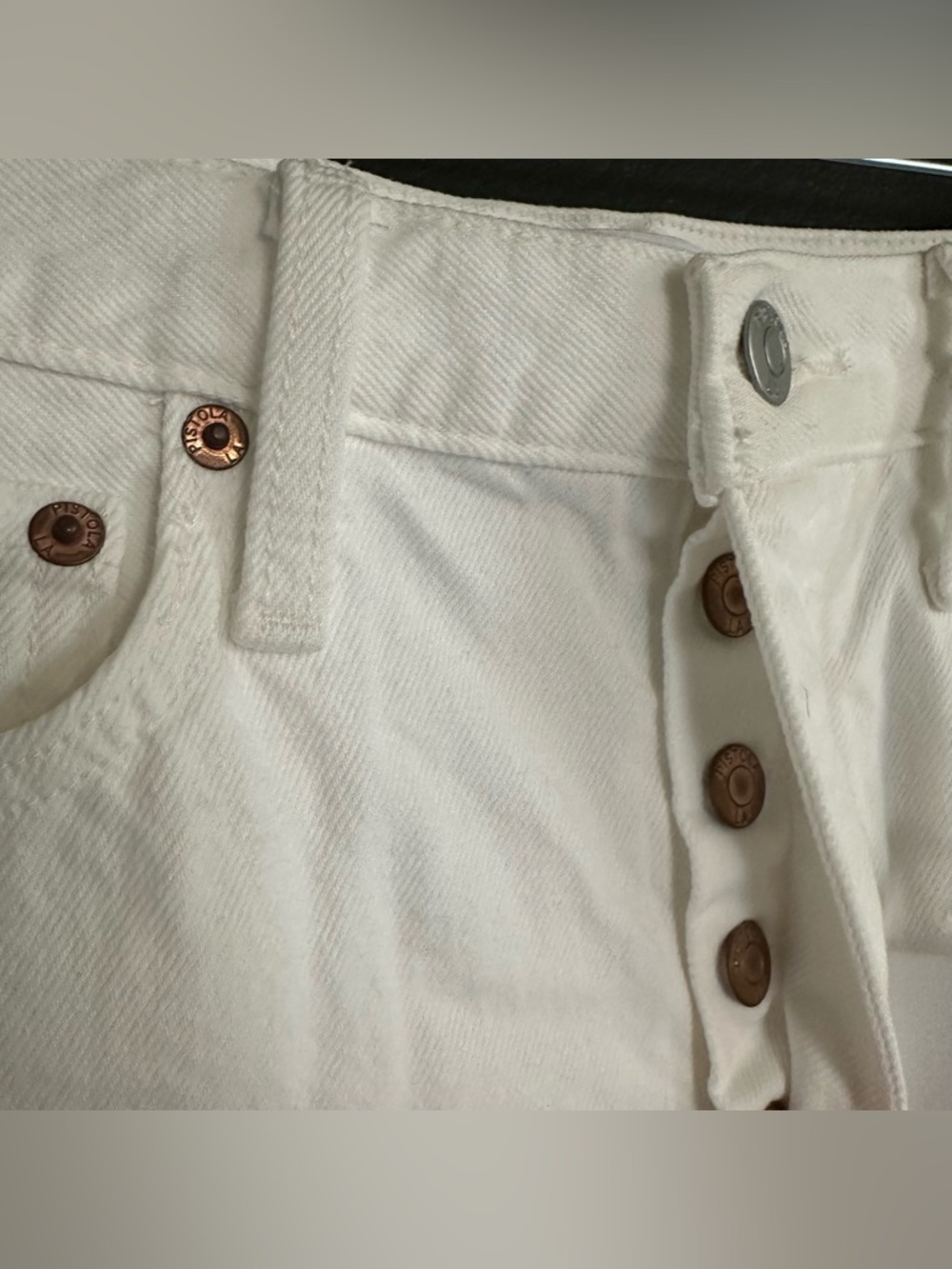 Pistola Kat High Rise Vintage Denim Mini Skirt White Size 26 NWT - Picture 3 of 8